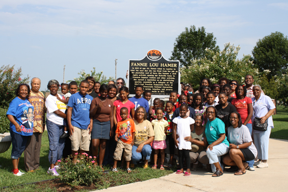 The group at the grave of Fannie Lou Hamer.